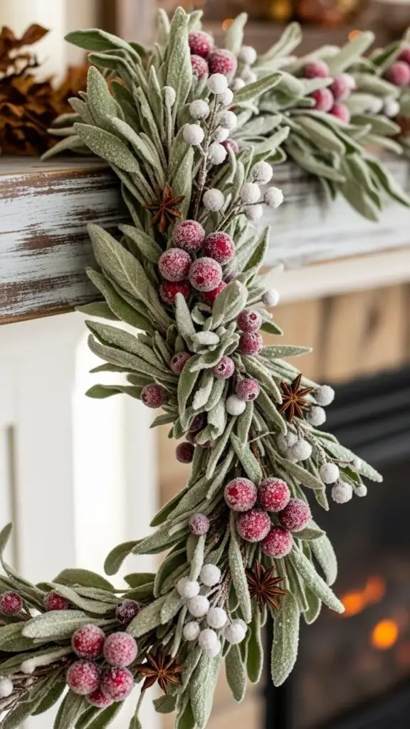 The Sugared Sage & Berry Garland