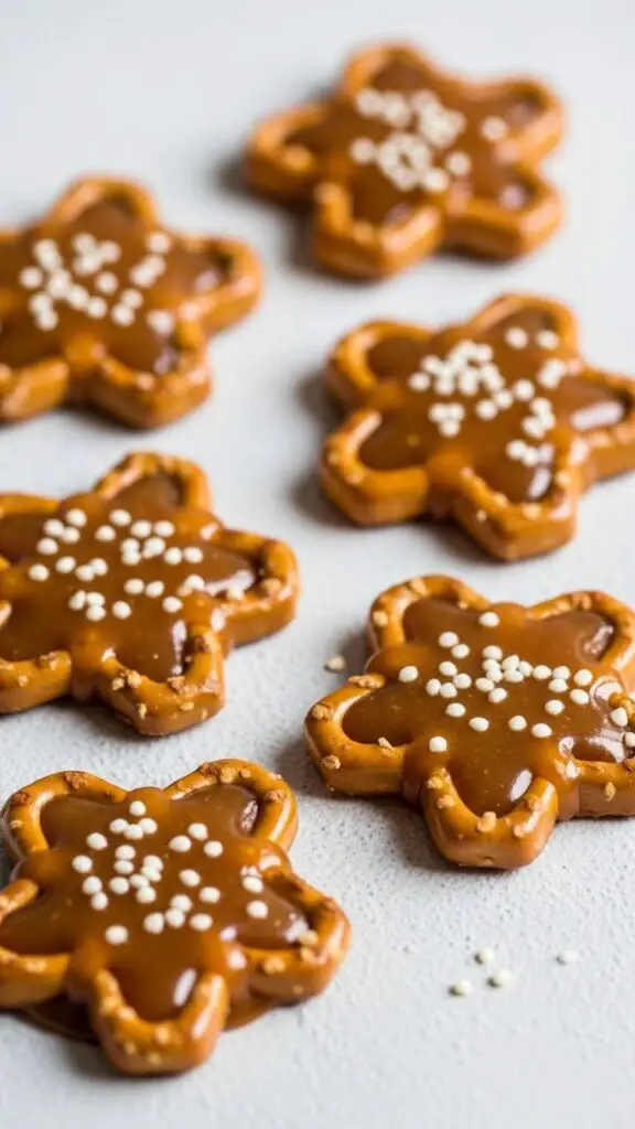 The Salted Caramel Pretzel Snowflakes