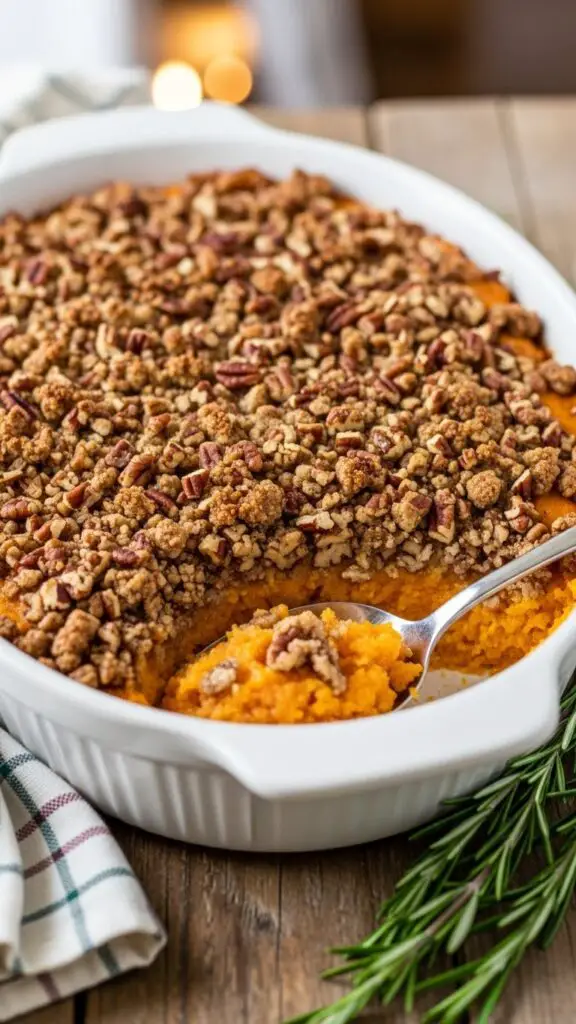 Sweet Potato Casserole with Pecan Streusel (No Marshmallows, Fight Me)