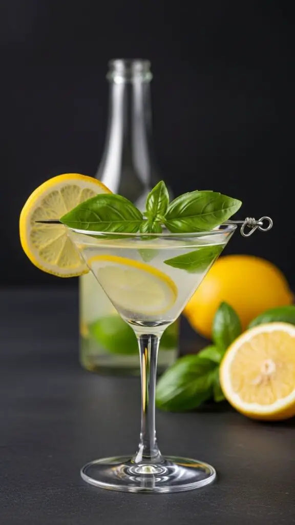 Basil-Infused Lemon Drop Martini