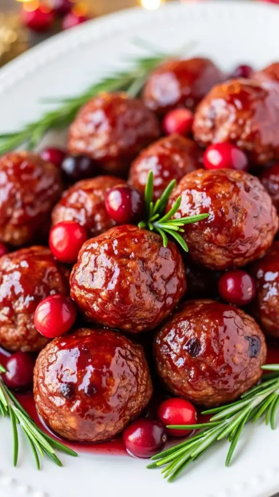 Festive Cranberry Turkey Meatballs