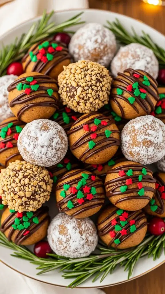 No-Bake Peanut Butter Christmas Truffles