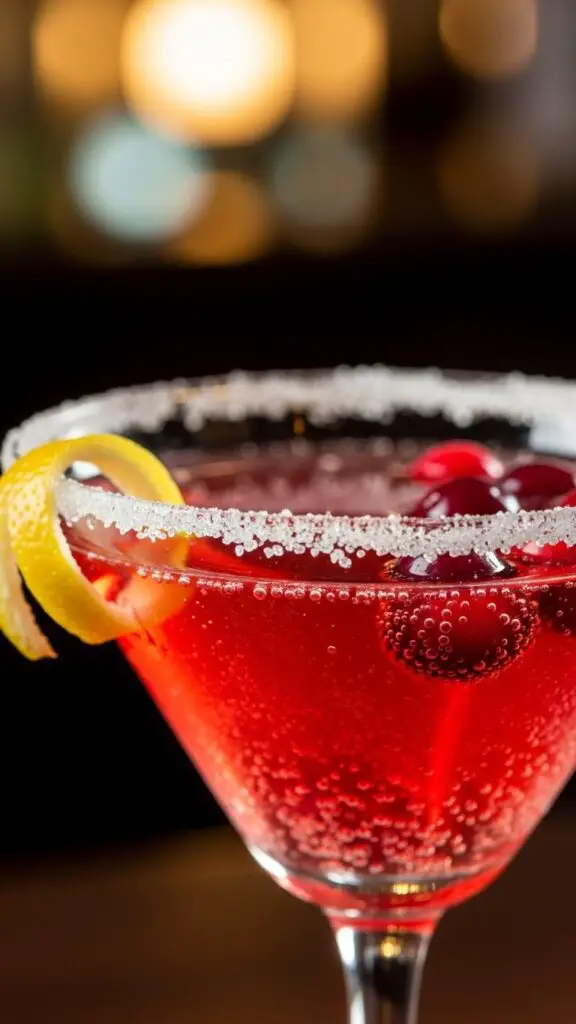 Sparkling Cranberry Lemon Drop Martini