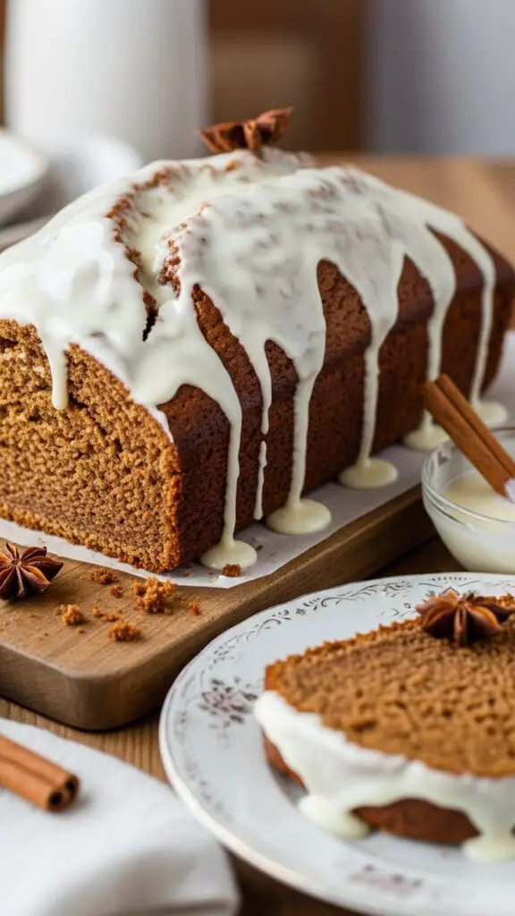 Gingerbread Loaf with Cream Cheese Glaze