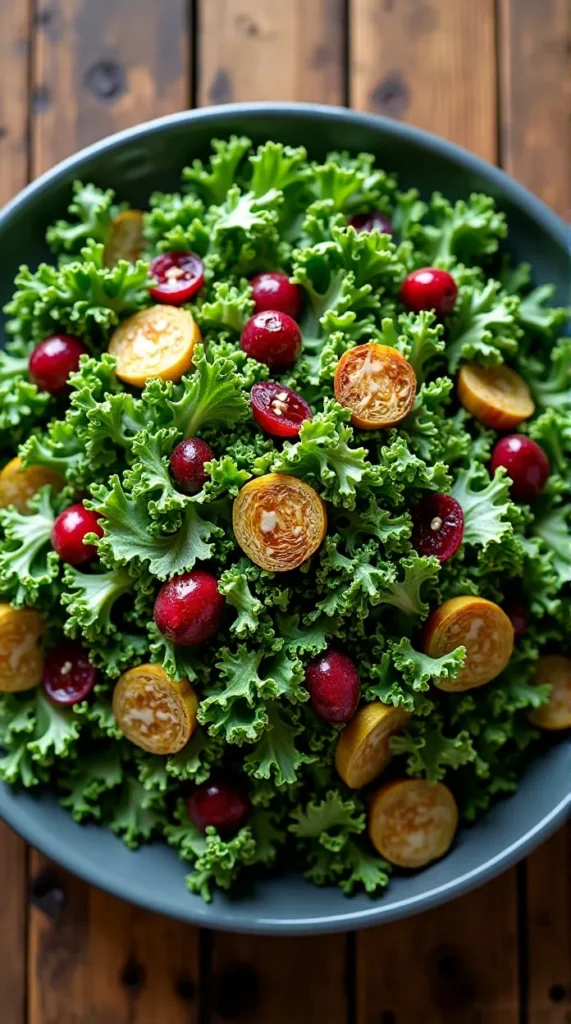Kale, Brussels Sprouts & Cranberry Salad