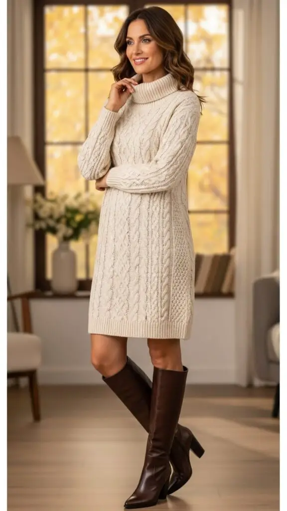 Knit Dress + Tall Boots