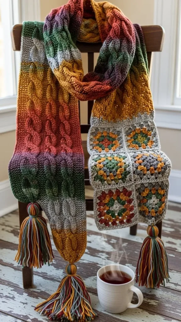 Knitted or Crocheted Cozy Scarf