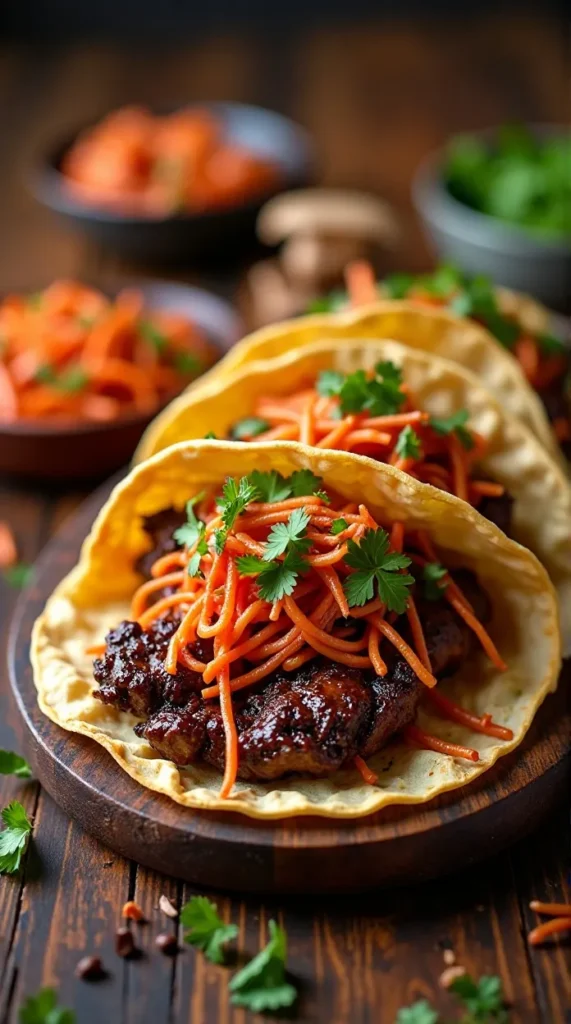 Korean BBQ Tacos with Kimchi Slaw