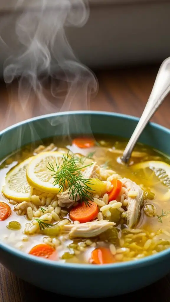 Lemon Chicken Orzo Soup