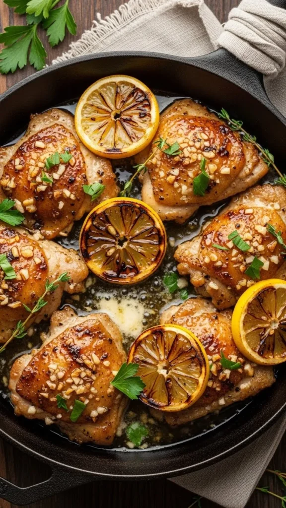 Lemon Garlic Butter Chicken Thighs
