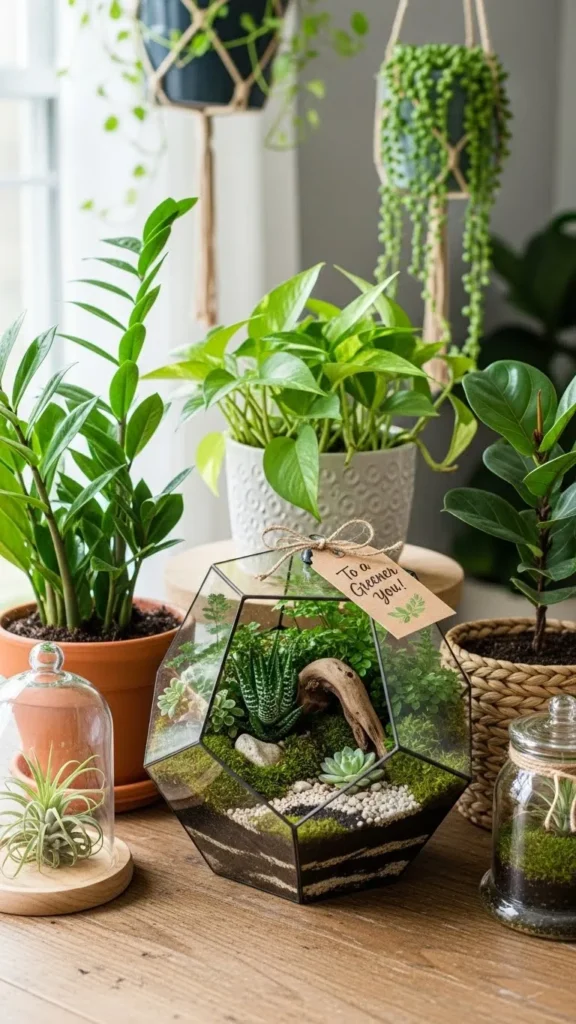 Living Gifts Like Plants or Terrariums