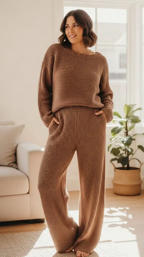 Matching Knit Set (Top + Pants)
