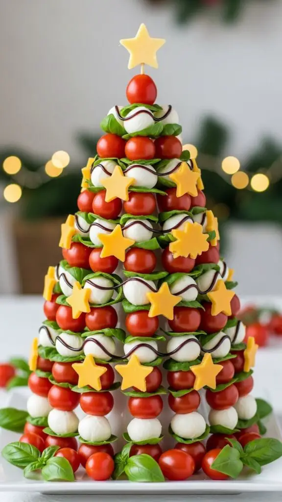 Mini Caprese Christmas Tree Skewers