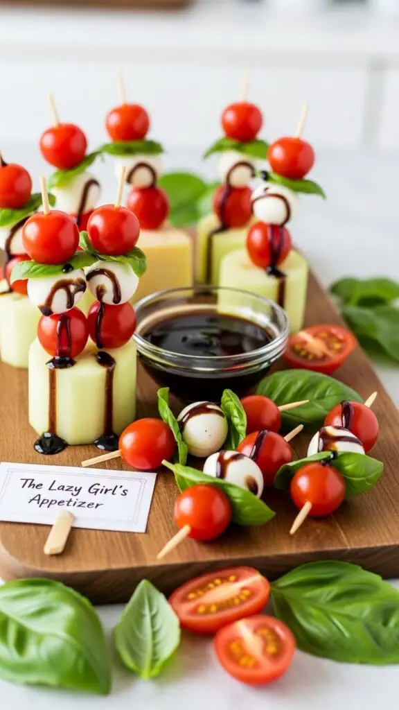 Mini Caprese Skewers (The Lazy Girl’s Appetizer)