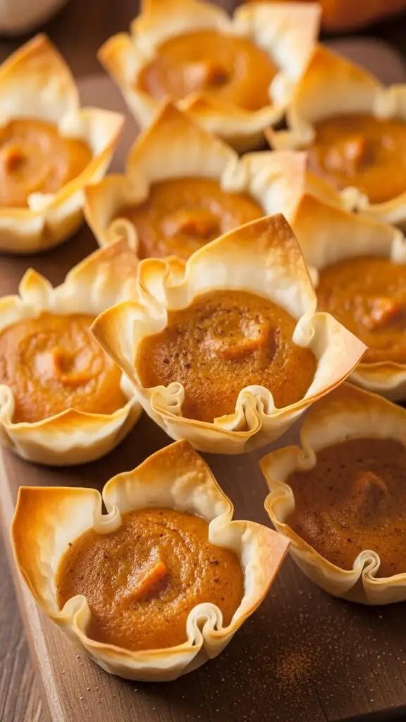 Mini Pumpkin Pies in Phyllo Cups