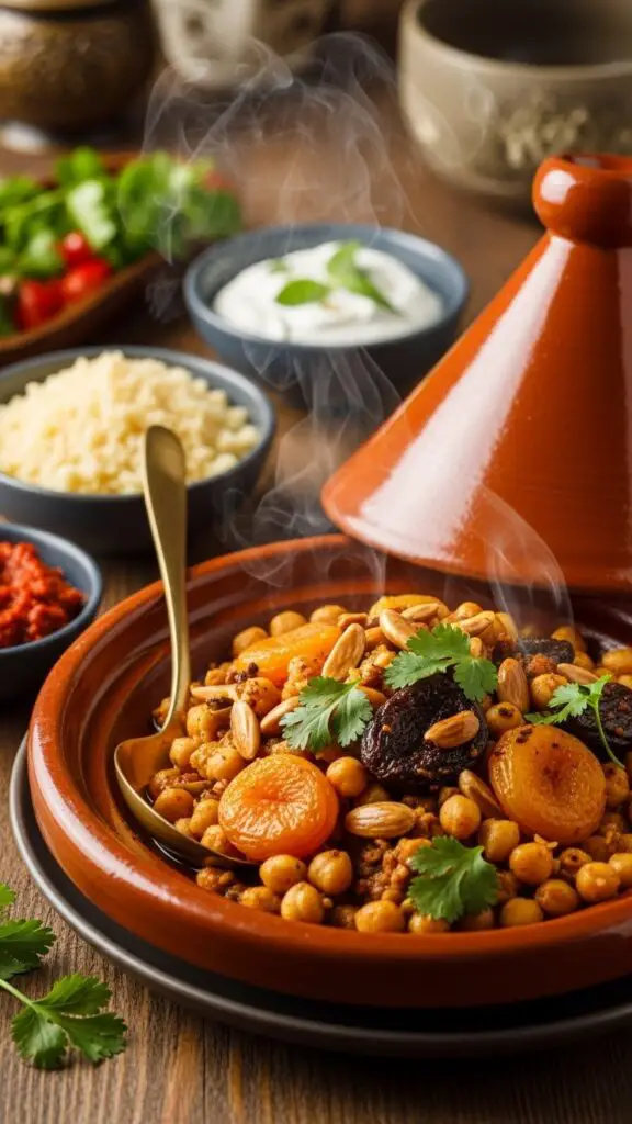 Moroccan Spiced Chickpea & Apricot Tagine