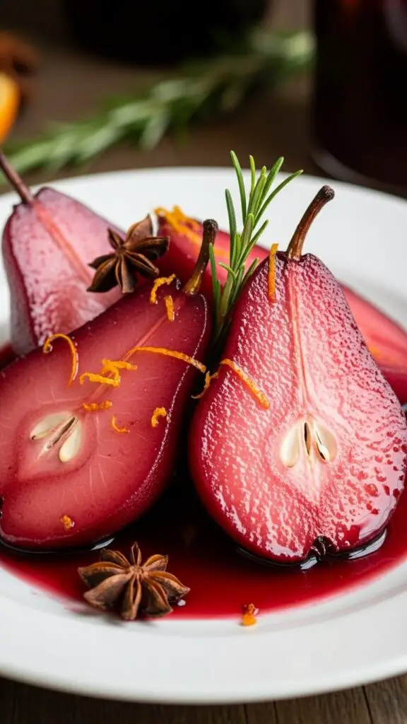 Mulled Wine Poached Pears
