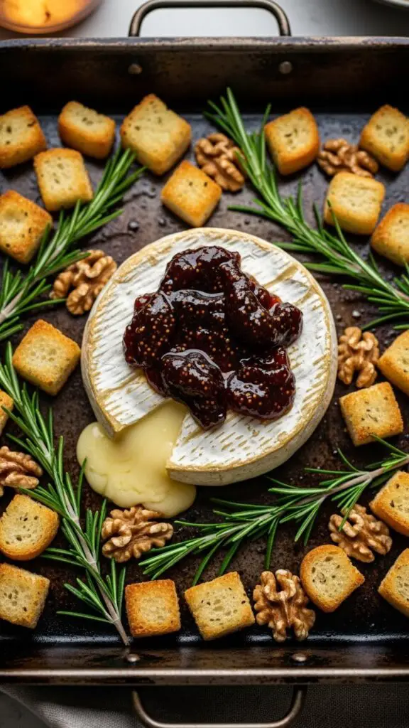 One-Pan Baked Brie with Fig Jam