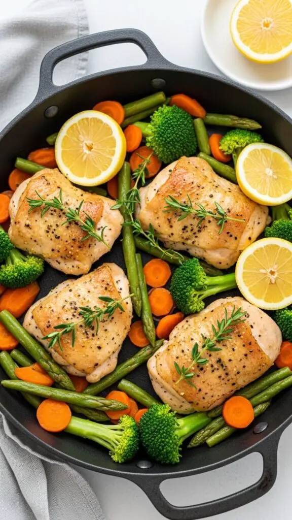 One-Pan Lemon Herb Chicken + Veggies