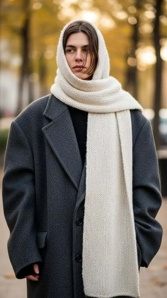 Oversized Coat + Chunky Scarf