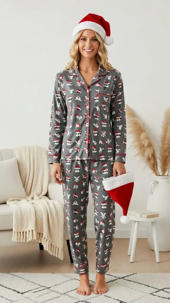 Pajamas with Santa Hats