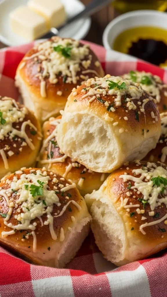 Parmesan and Garlic Dinner Rolls