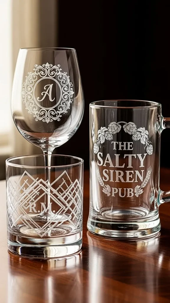 Personalized Etched Glassware