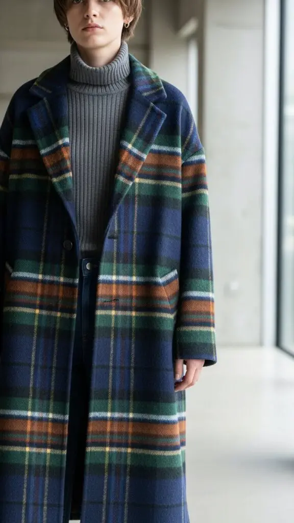 Plaid Coat + Turtleneck