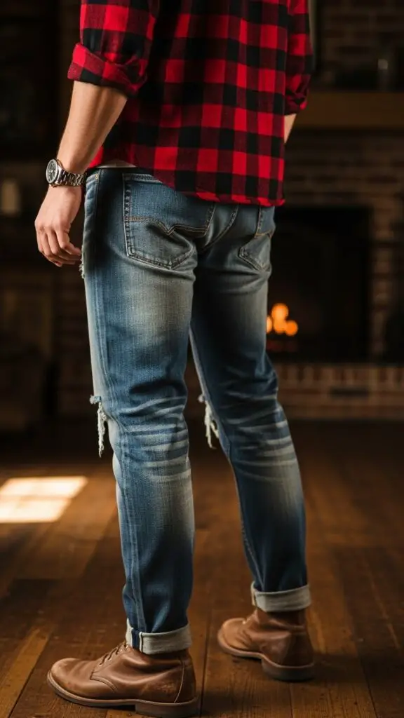 Plaid Flannel Shirt with Jeans