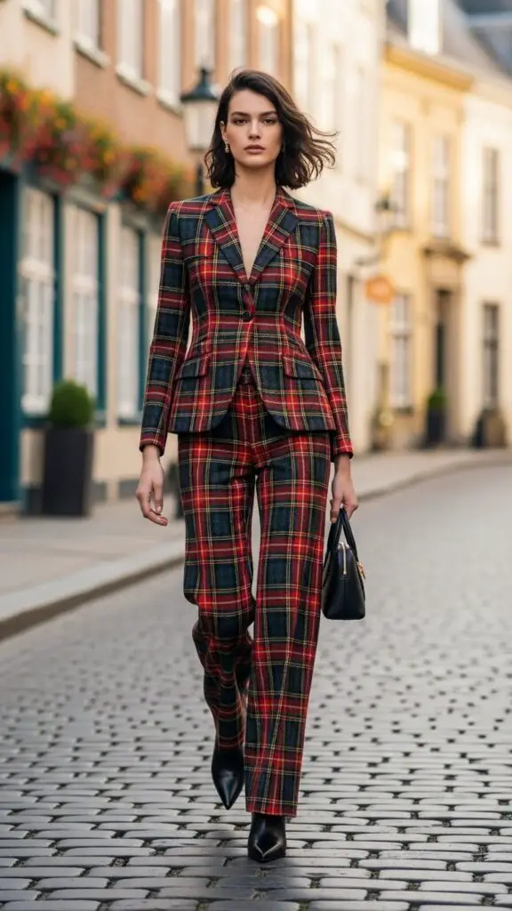Plaid Tartan Pantsuit