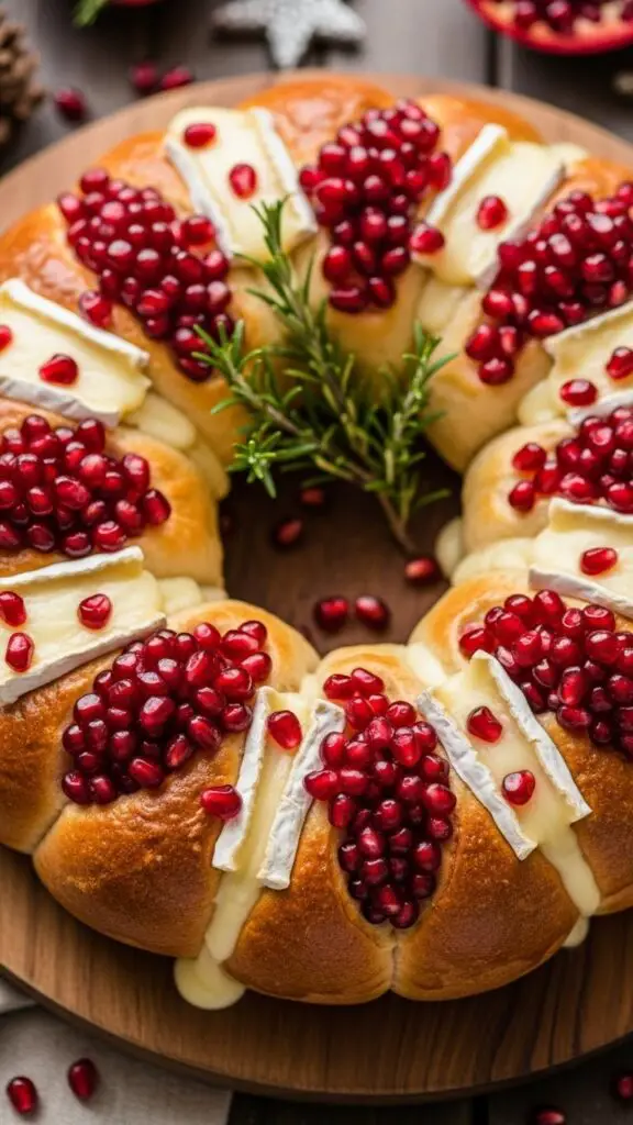 Pomegranate Brie Pull-Apart Wreath