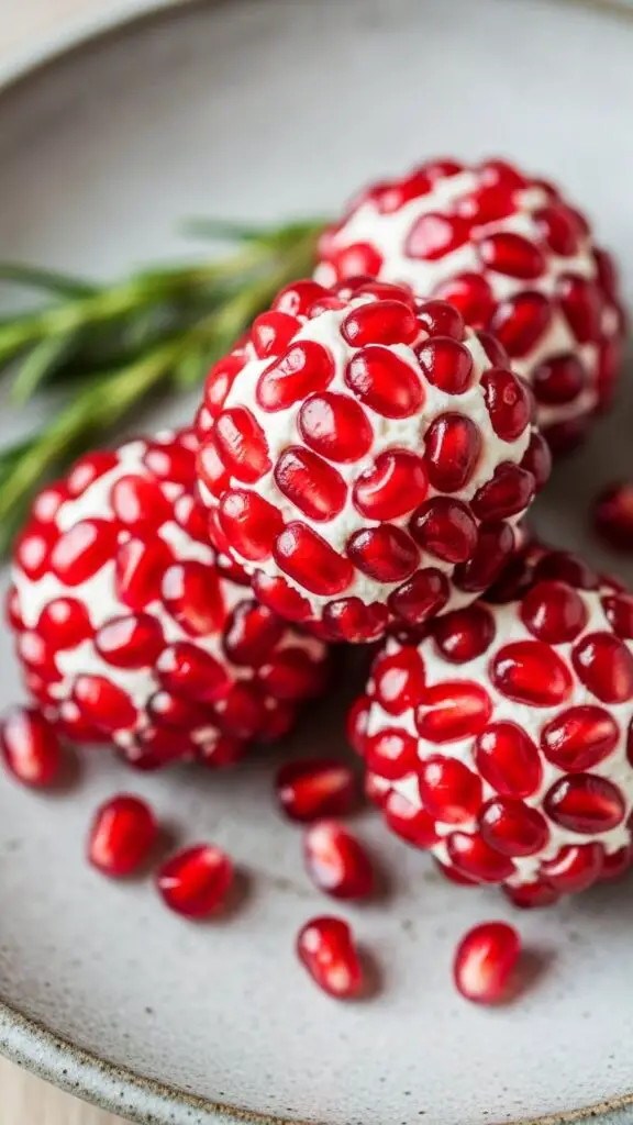 Pomegranate Jeweled Goat Cheese Truffles
