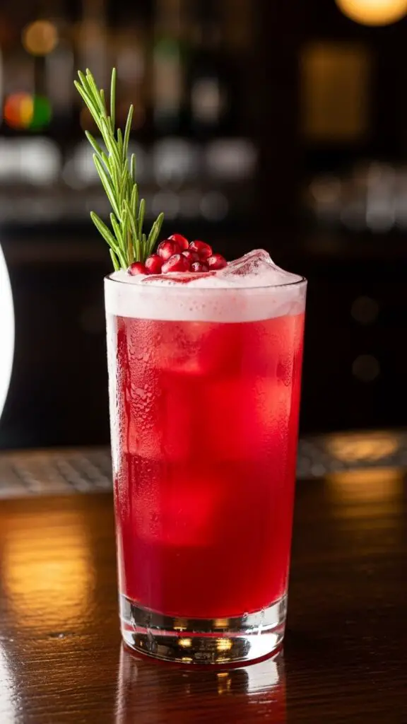 Pomegranate Rosemary Gin Fizz