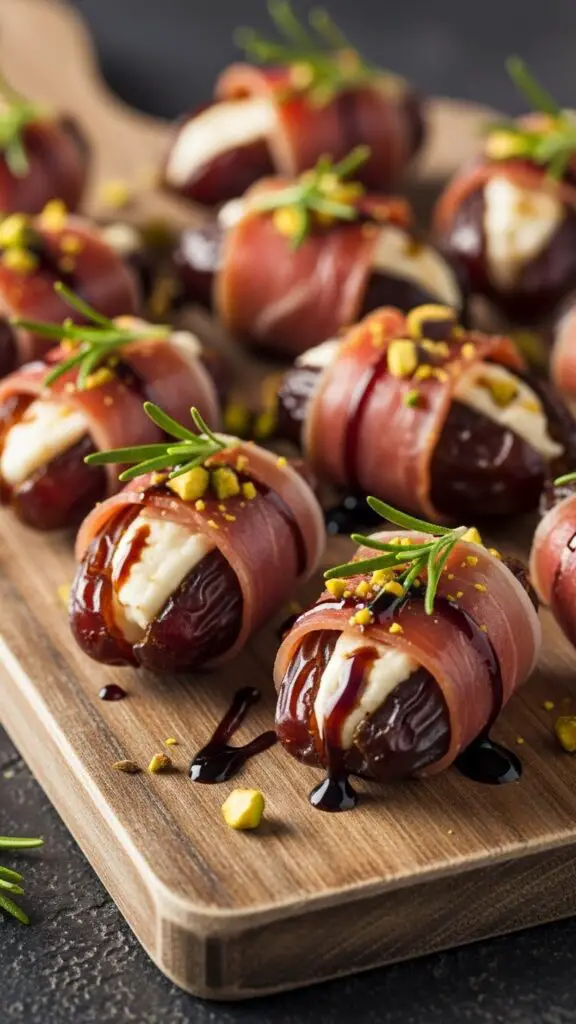 Prosciutto-Wrapped Dates Stuffed with Goat Cheese