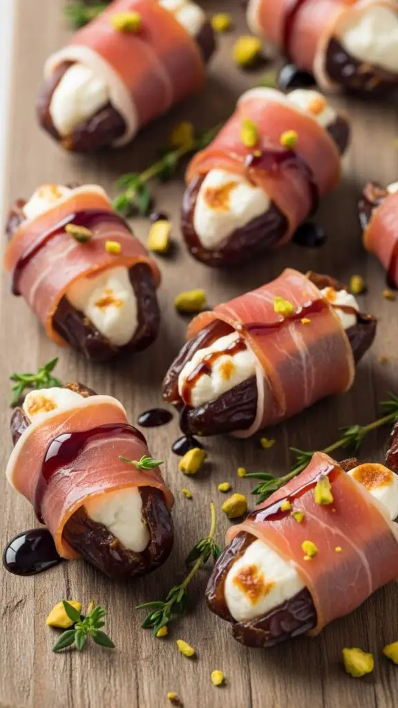 Prosciutto-Wrapped Dates with Goat Cheese