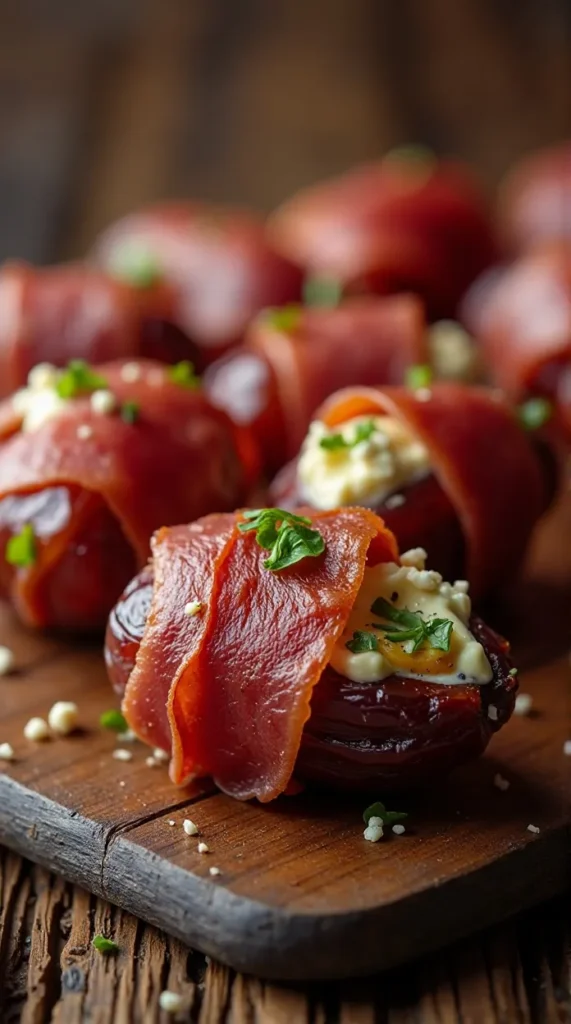 Prosciutto-Wrapped Dates with Goat Cheese (Sweet-