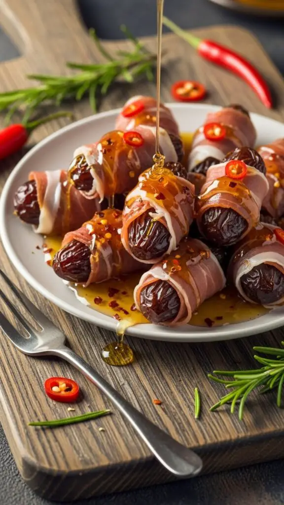 Prosciutto-Wrapped Dates with Hot Honey
