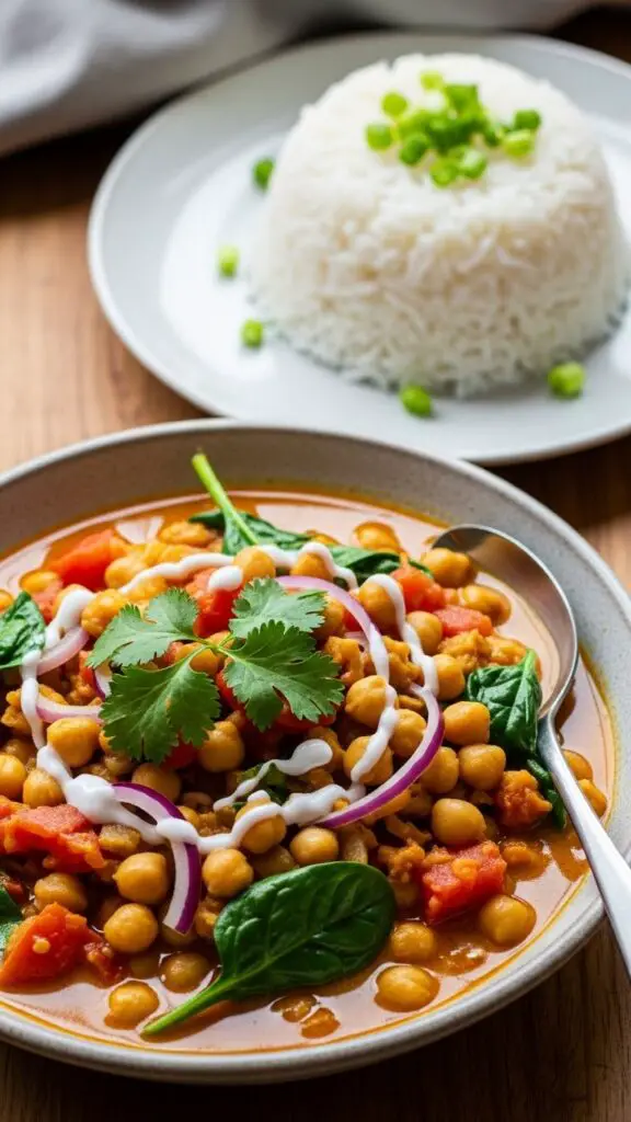 Quick Chickpea Curry + Rice