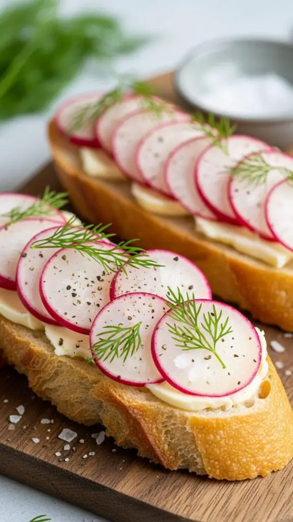 Radish & Butter Open-Faced Tartines (