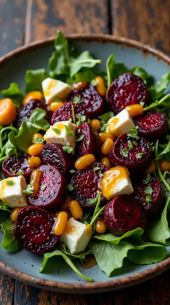 Roasted Beet & Goat Cheese Salad with Orange-Maple Vinaigrette