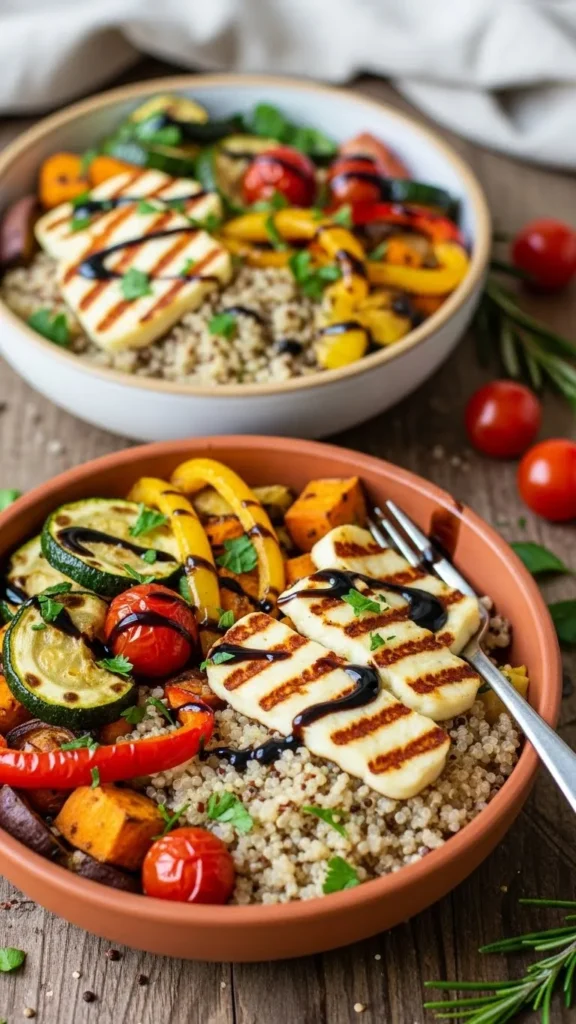 Roasted Veggie & Halloumi Grain Bowls