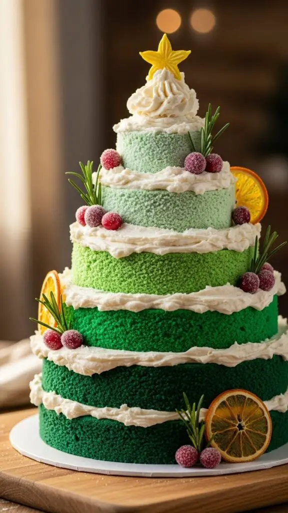 Rustic Christmas Tree Layer Cake
