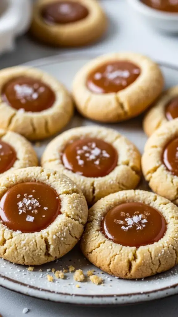 Salted Caramel Thumbprint Cookies