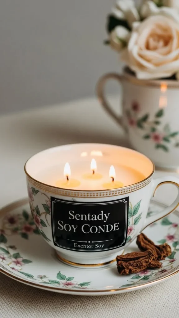 Scented Soy Candle in a Teacup