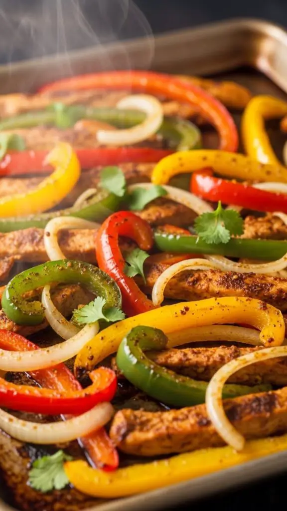 Sheet Pan Fajitas with Sizzling Peppers + Onions