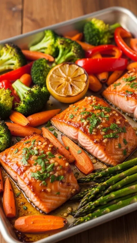 Sheet-Pan Honey Garlic Salmon & Veggies