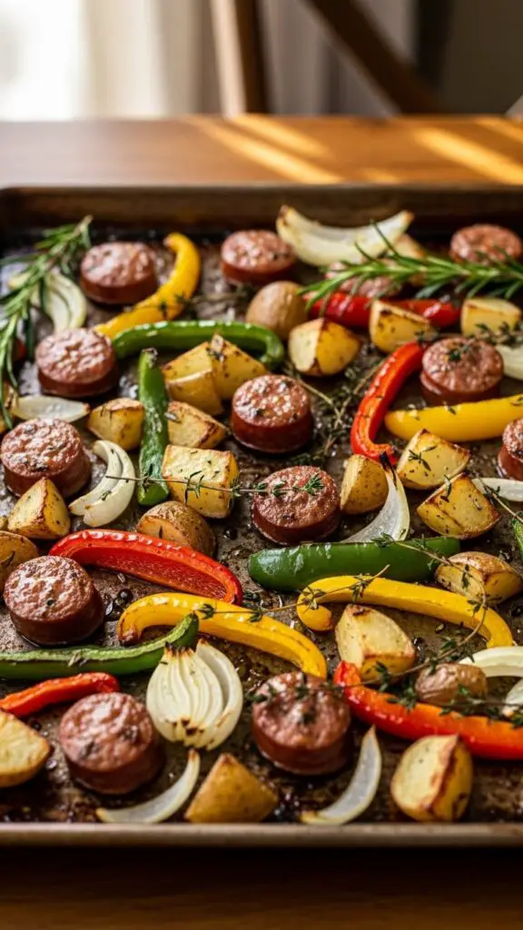 Sheet-Pan Sausage, Peppers & Potatoes
