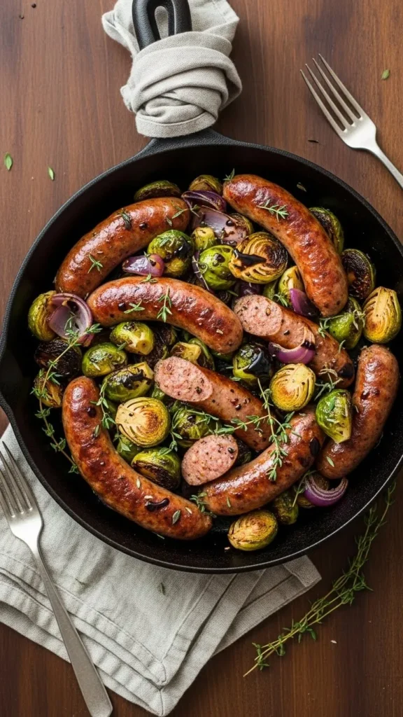 Sheet Pan Sausage and Brussels Sprouts