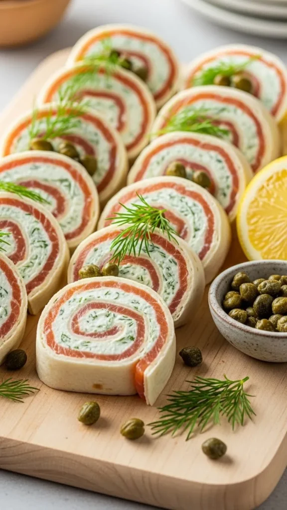 Smoked Salmon & Herb Cream Cheese Pinwheels