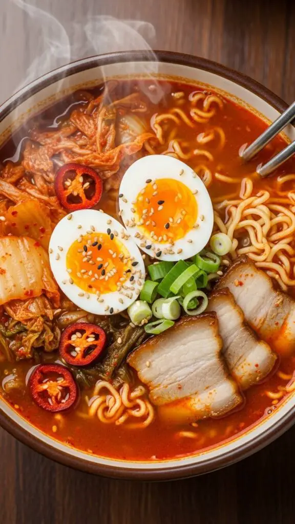 Spicy Kimchi Noodle Soup